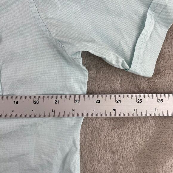 Banana Republic Shirt Men Large Turquoise‎ Neat Weave Flap Pockets Stretch NWOT - Picture 5 of 8